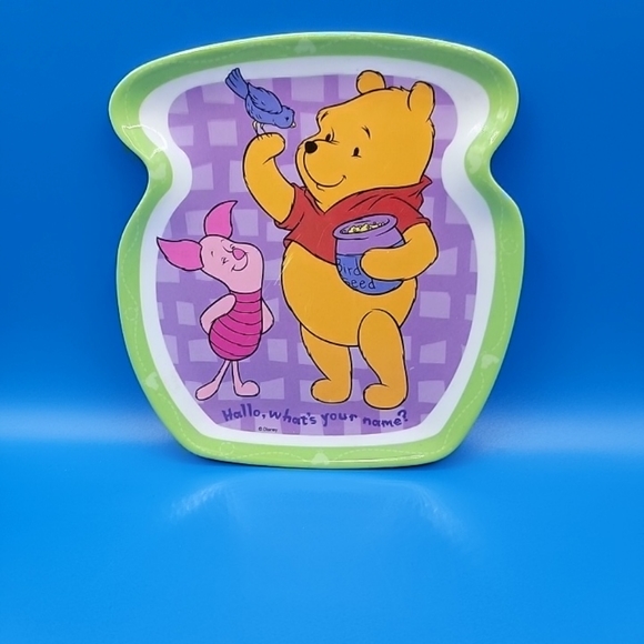 Winnie the Pooh Melamine Plastic Honey Pot Shaped Plate Disney Piglet Pooh 8"x7" - Picture 4 of 8